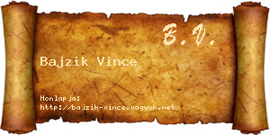 Bajzik Vince névjegykártya